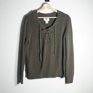 Anthropologie Sweater Ruby Moon Knit Long Sleeve Green Pullover Women Size Small